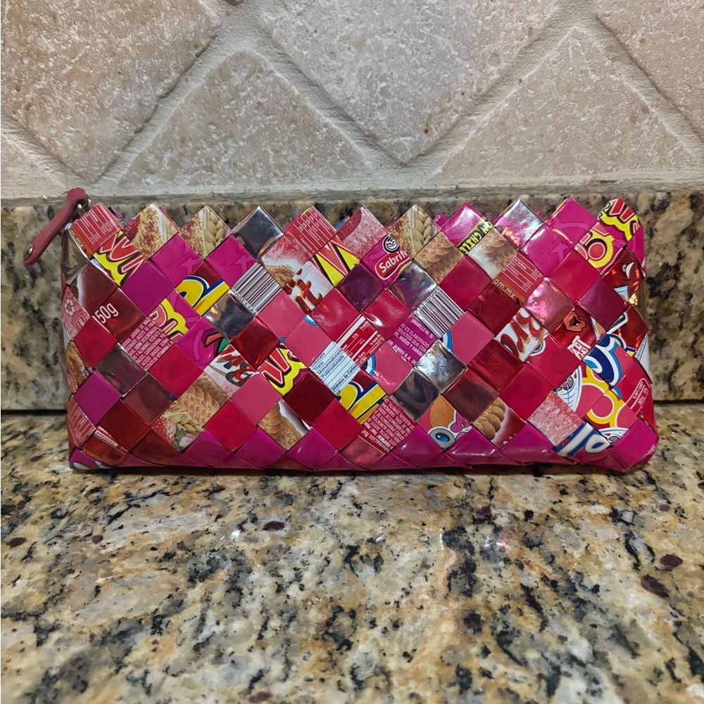 Nahui Ollin wristlet candy wrap pink